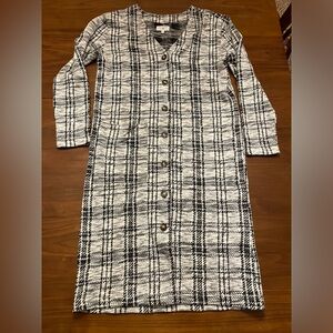 Lou & Grey Plaid Button Front Dress (M)